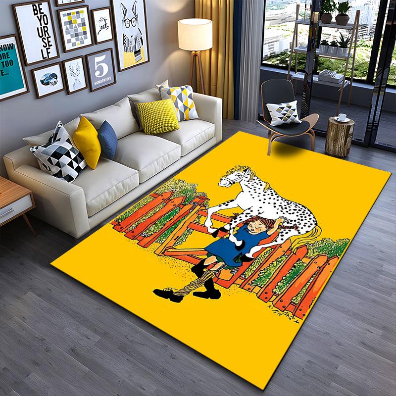 Girl Lifting Spotted Horse Carpet suitable as a non-slip mat for the living room or bedroom sofa