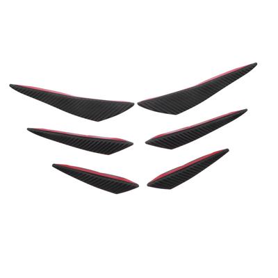 Iplusmile 1 Set Bumper Carbon Auto Car Bumper Lip Splitter Fin Spoiler Car Accessories Car Supplies Black