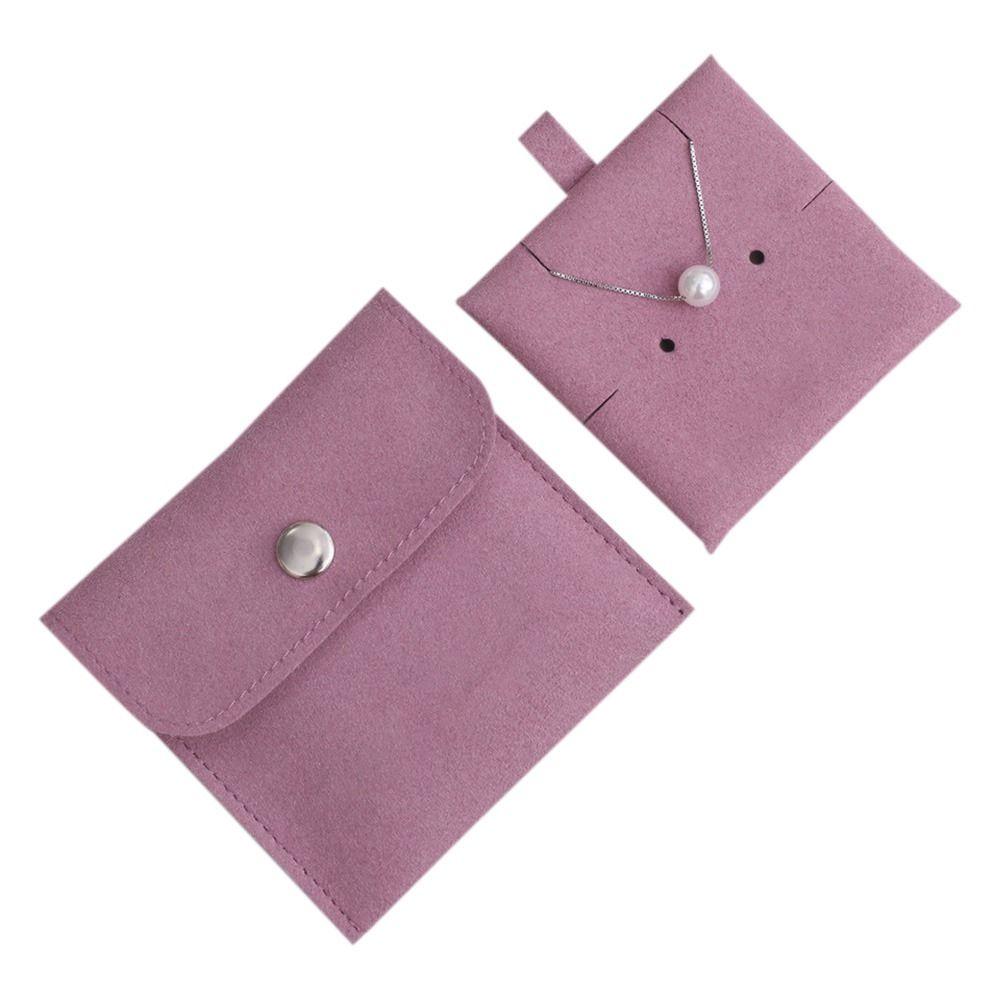 New Microfiber Snap Button Bracelet Bag Jewelry Bag Storage Pouch Packaging Bag