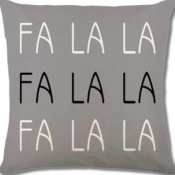 Home Decor Christmas Snowflakes & Trees Fa La La Pillows Pattern Cushion Cover Suitable For Sofa Bedroom Car Pillow Cover