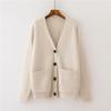 Women's Solid Color V-Neck Knit Cardigan for Spring and Autumn