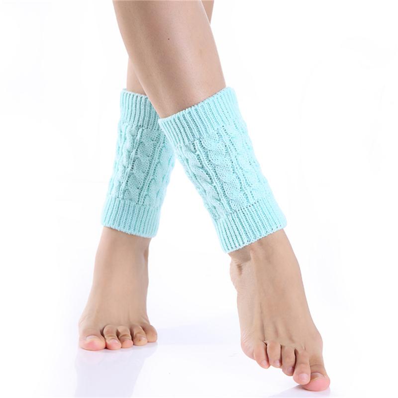 A Pair Winter Knitted Leg Warmer Women Short Leg Warmers Boot Cuffs Fashion Thermal Ladies Foot Warmer Boots Accessories