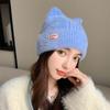 Chapeau Crochet Y2K pour Femmes Bonnets Chauds d'Hiver Mignon Chapeau Oreilles de Chat pour Ados Adultes Temps Froid Coupe-Vent Chapeau Coiffe