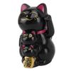 4.5in Solar Powered Smiling Cat Ornament Automatic Hand Waving Fortune Cat Ornament for Car Desktop