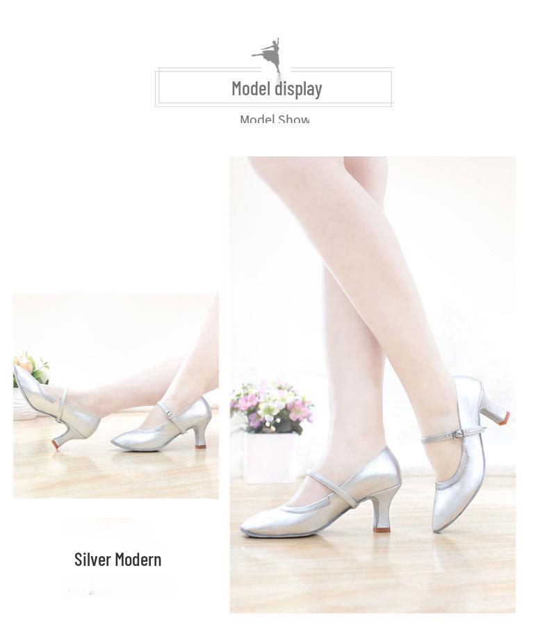 Women's Modern Ballroom & Latin Dance Shoes - Elastic Opening, Perfect for Practice & Social Dancing
