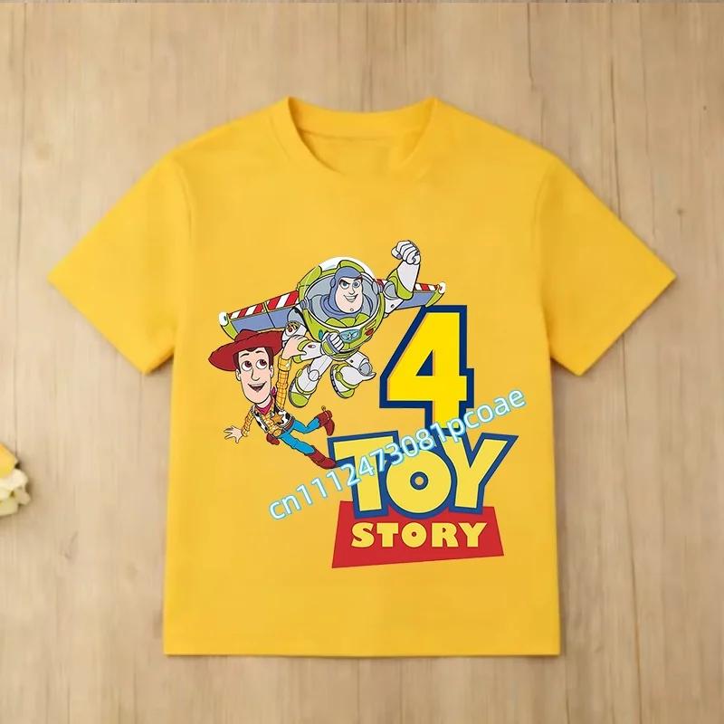 Toy Story Number 29 Tshirt Kawaii Birthday Tee Shirts Anime Figure Woody Buzz Lightyear Clothes Kid Girl Boy Short Sleeve Tops