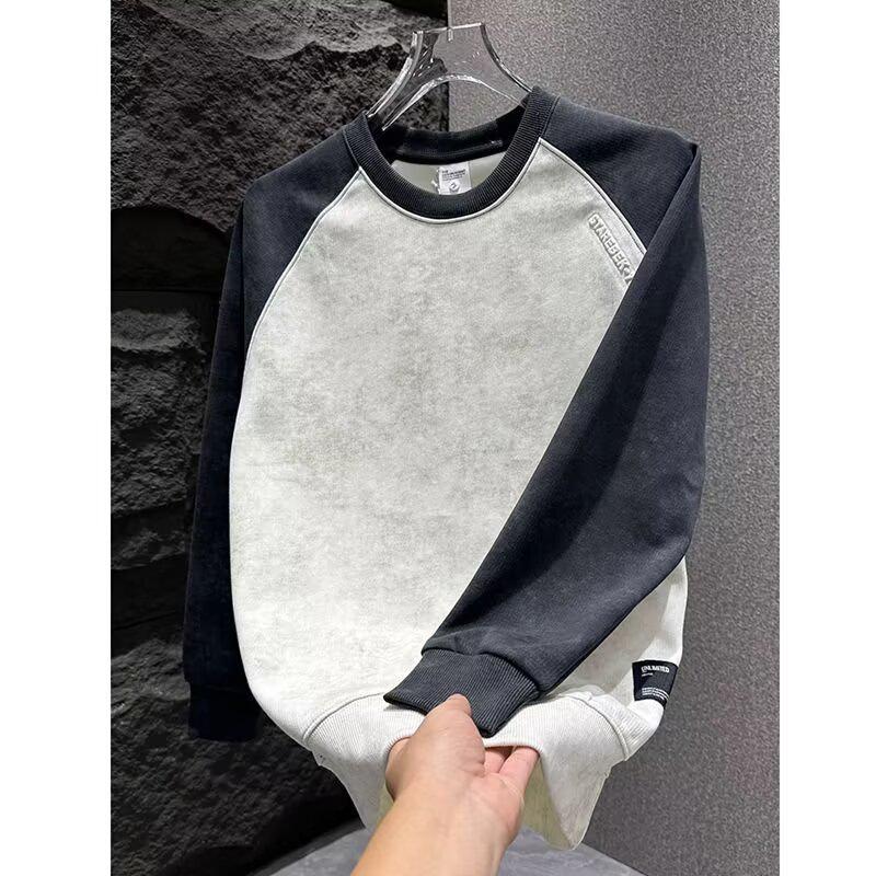 Men's Luxury Tie-Dye Round-Neck Long Sleeve Shirt for Autumn/Winter