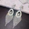 Elegant Tassel Long Earrings: European & American Fashion, High-End Prom & Evening Goddess Style.