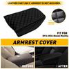 Armrest Cover Pad Black Microfiber Leather For 16-24 Nissan Maxima Console Lid A