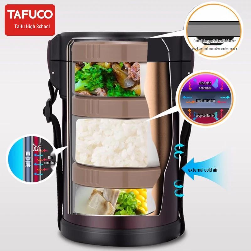 TAFUCO 1,5L 3-lagige Edelstahl-Isolier-Lunchbox 304