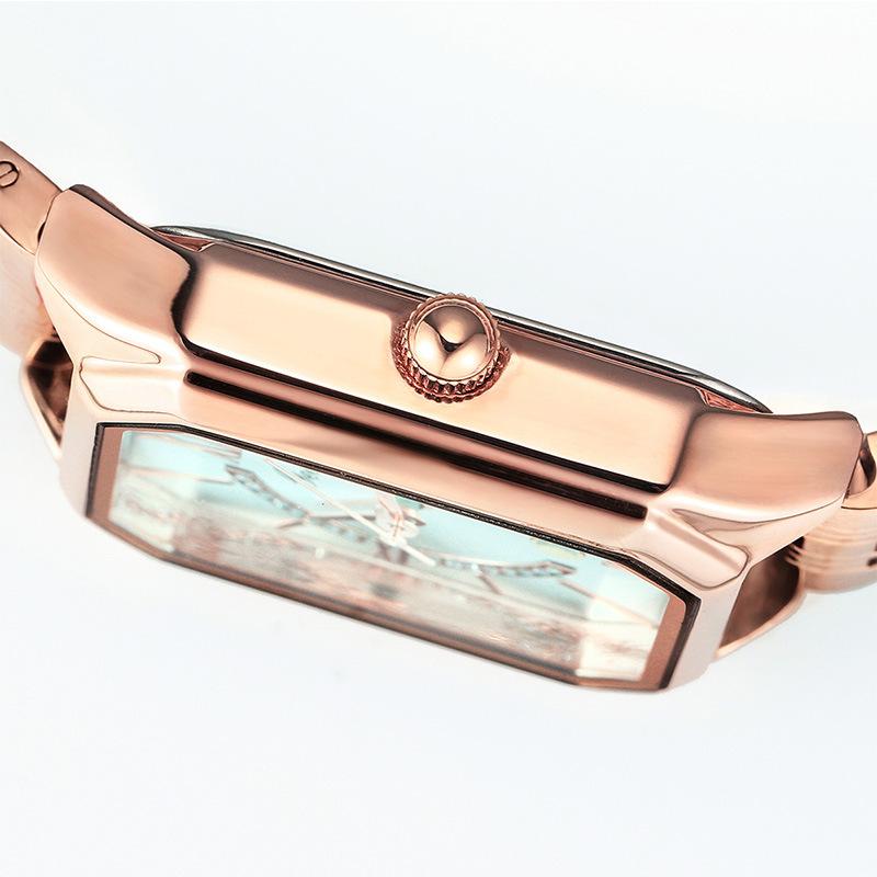 Ladies Retro Steel Strap Small Dial Fashionable Small Square Watch Temperament Waterproof Quartz Watch