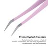 Eyelash Extension Tweezers Professional Stainless Steel Precise Bent Lash Tweezers for Fanning