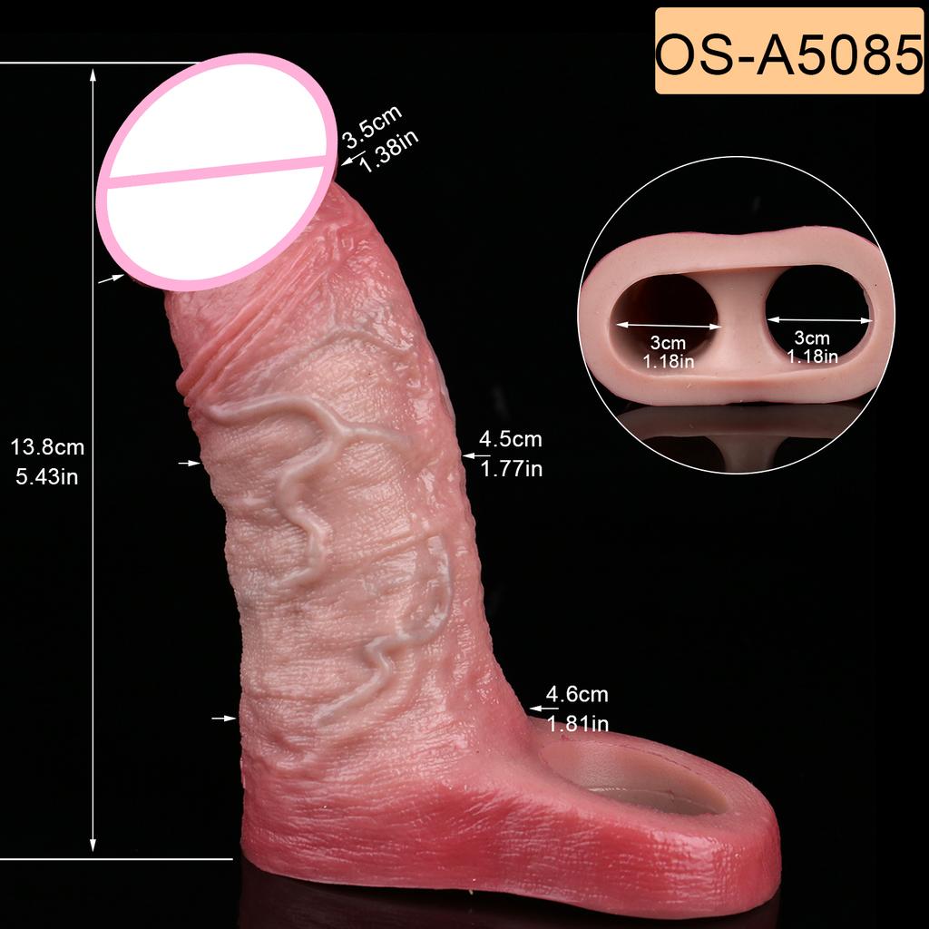 SXXY Real Veins Lifelike Closed Head Penis Sleeve For Men Dick Enlargement Silicone Reusable Condom Sex Products For Adult