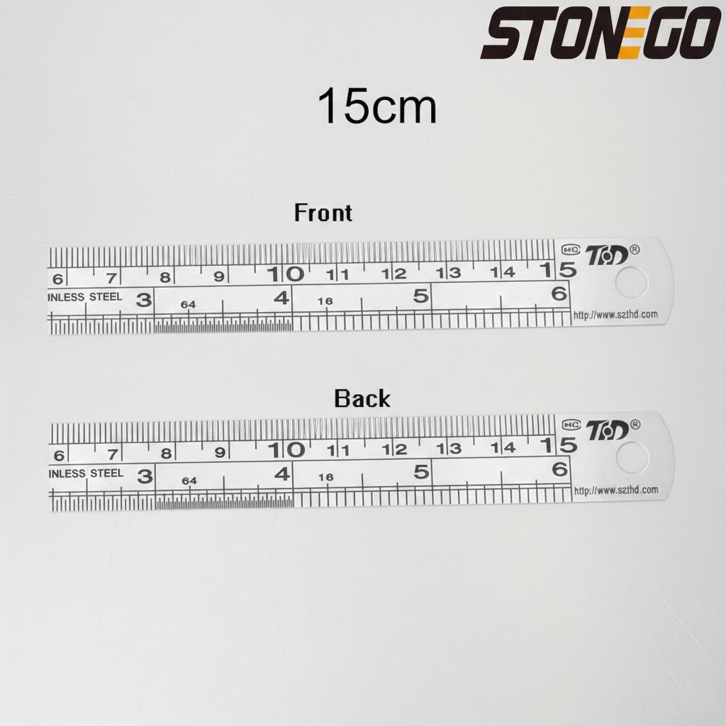Stainless Steel Ruler Set 6 8 12 16 20 Inch Metal Rulers High Precision Double-Sided Graduation Scale Office Drawing Tools