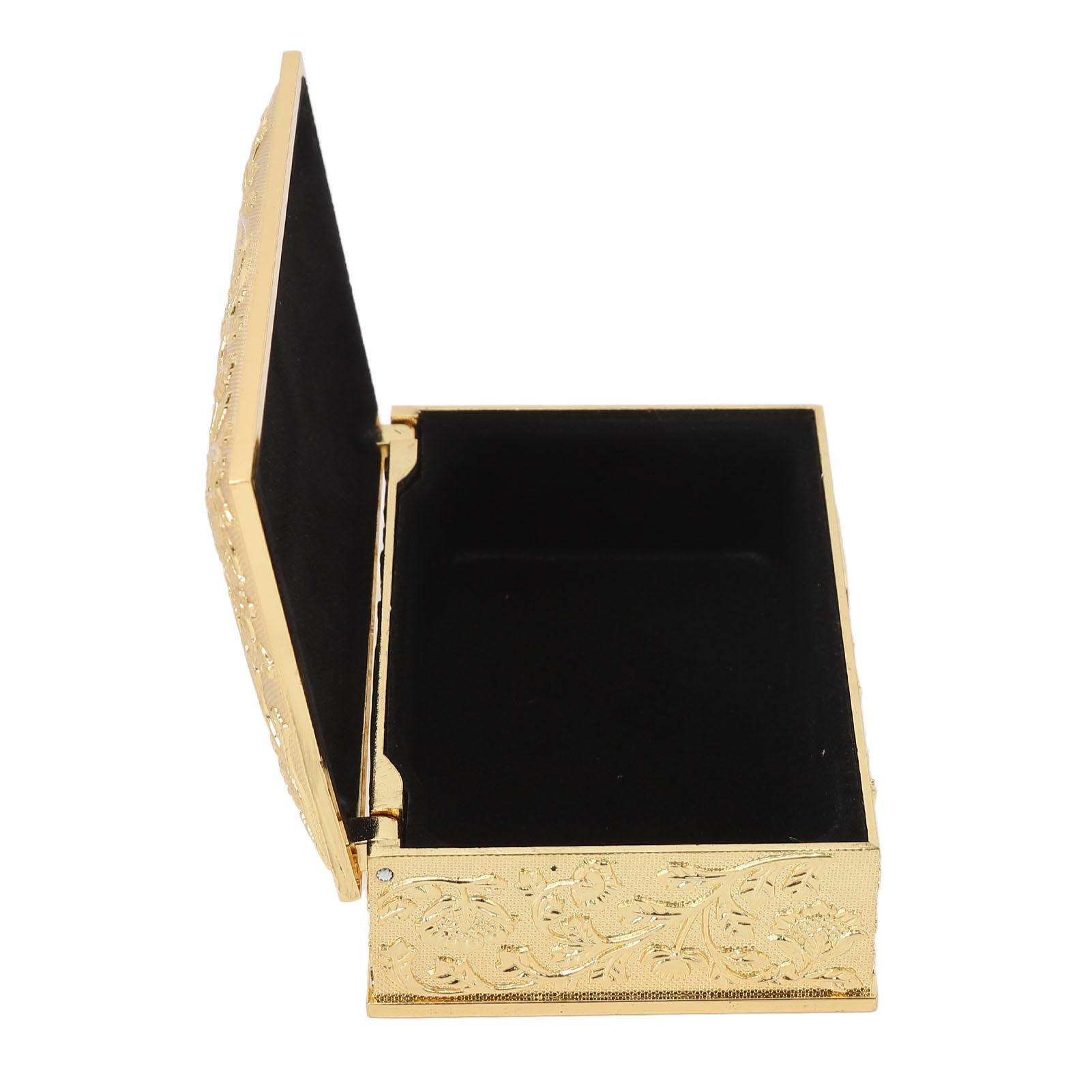 

Vintage Jewelry Box Carved Elegant Colorfast Zinc Alloy Soft Lining Trinket Storage Box for Dressing Table Shelf