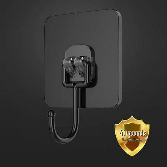 Strong Adhesive Hooks - No-Drill, Stainless Steel, No-Trace, Transparent Hooks for Kitchen/Bathroom Doors