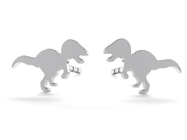 Kolczyki Srebrne Dinozaury Tyranozaury Damskie Wkrętki Dinozaur Tyranozaur