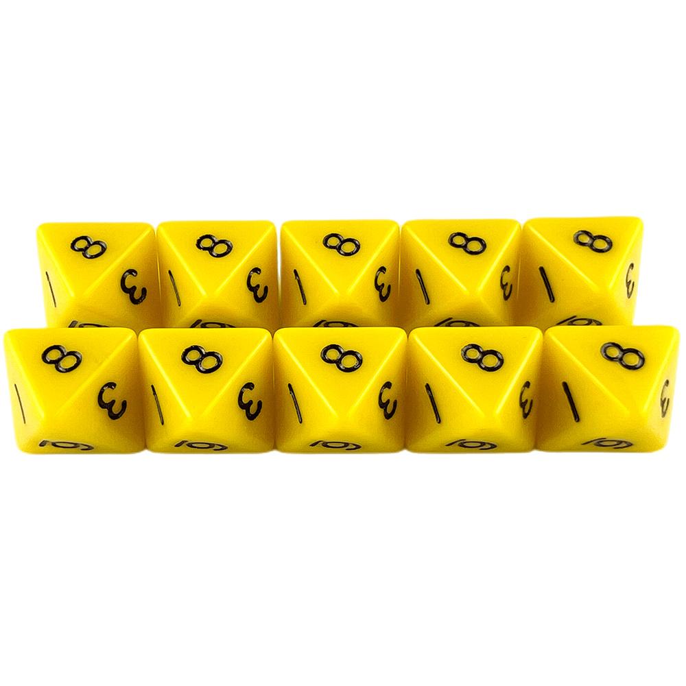 D8 Multi-sided Dice 15.5 Mm Digital Dice Game Set 8 Sided 10 Pcs for Board Games