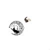 Cat And Bunny Metal Wall Art Sculpture with Moon Decor Ceramic Statue Set for Garden Home