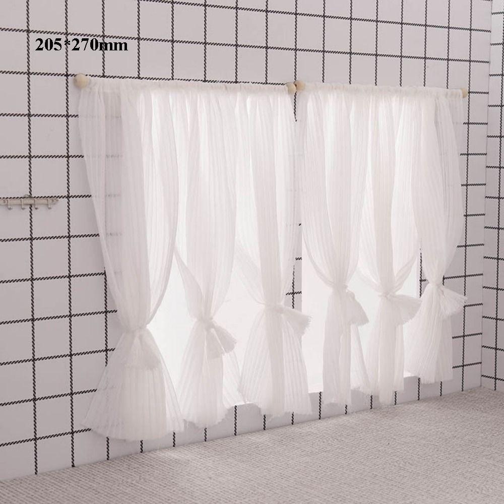 1/12 Dollhouse Sweet Floral Curtains Model Lace Mesh Dolls House Living Scene Decor