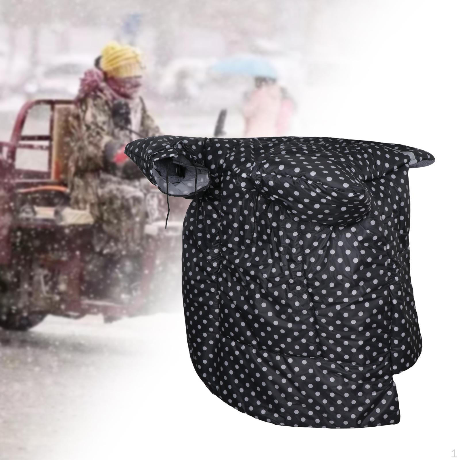 

Электрический трехколесный велосипед, одеяло, грелка для ног, зимний теплый ветрозащитный чехол с карманом для ночи чёрный