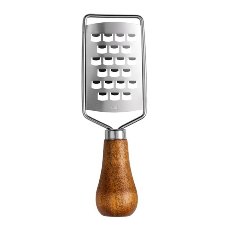 Portable Steel Cheese Shredding Gadget Multipurpose Vegetable Grater Essential Kitchens Tool With Nonslip Wood Handle