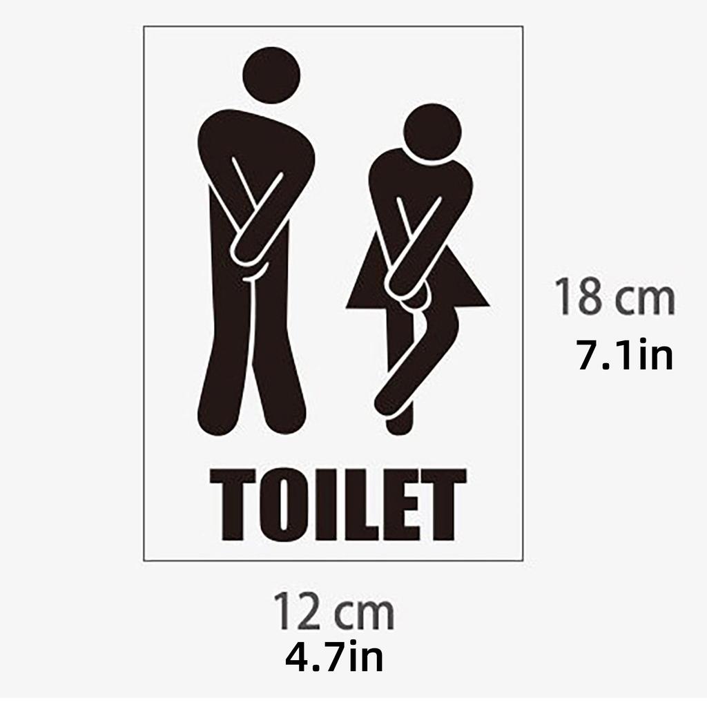 Durability Self Adhesive Toilet Sign Man & Woman Toilet WC Sticker for Bathroom Door Wall Stylish and Easy To Install