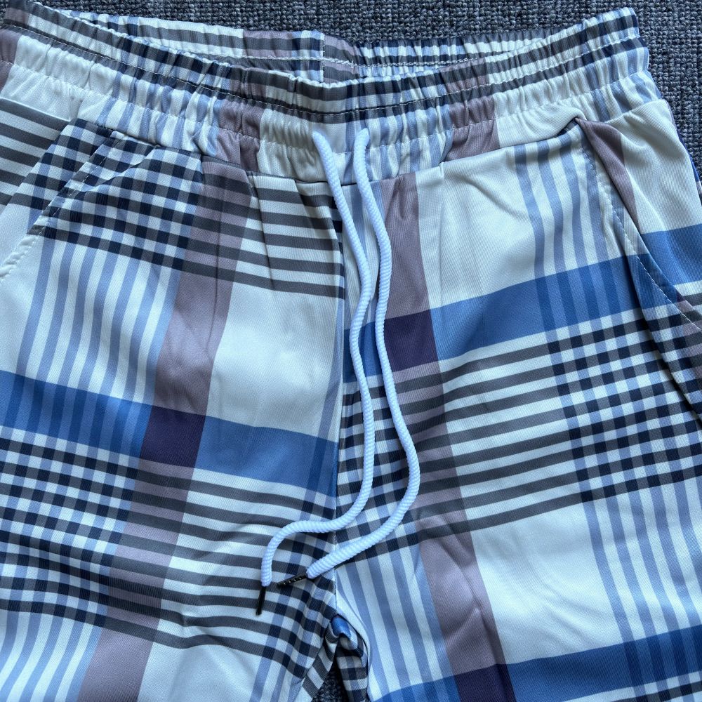 2024 Podzim/Zima Nový módní trend Ležérní set pro muže Evropský a americký Kostkovaný Módní kabát Sportovní kalhoty se zesíleným sametem