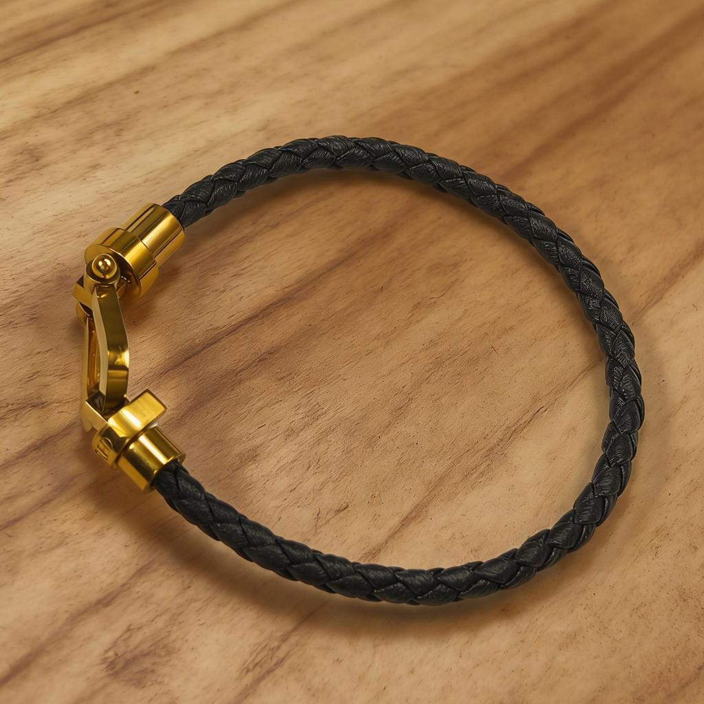 European and American Fashion U-shaped Bracelets Multi-color Braided Leather Rope Magnet Buckle Horseshoe Bracelet Personality Trend