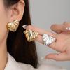 Irregular Fold Design Love Fashion Temperament Stud Earrings Niche Trend Autumn New Light Luxury Stud Earrings