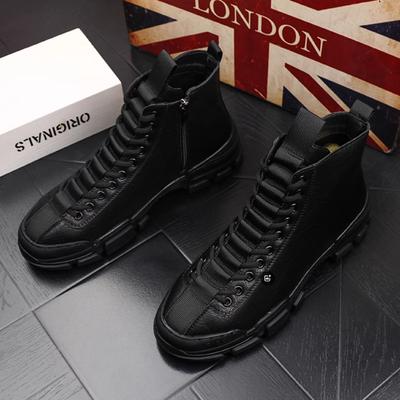 Fashion Fashion  Skateboard Shoes Leather Korean Version Casual Shoes with Sneakers Men's Tennis Shoes