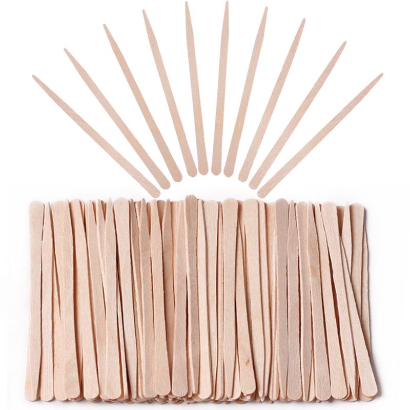 100 Disposable Wooden Sticks for Hair Removal Waxing & Scraping