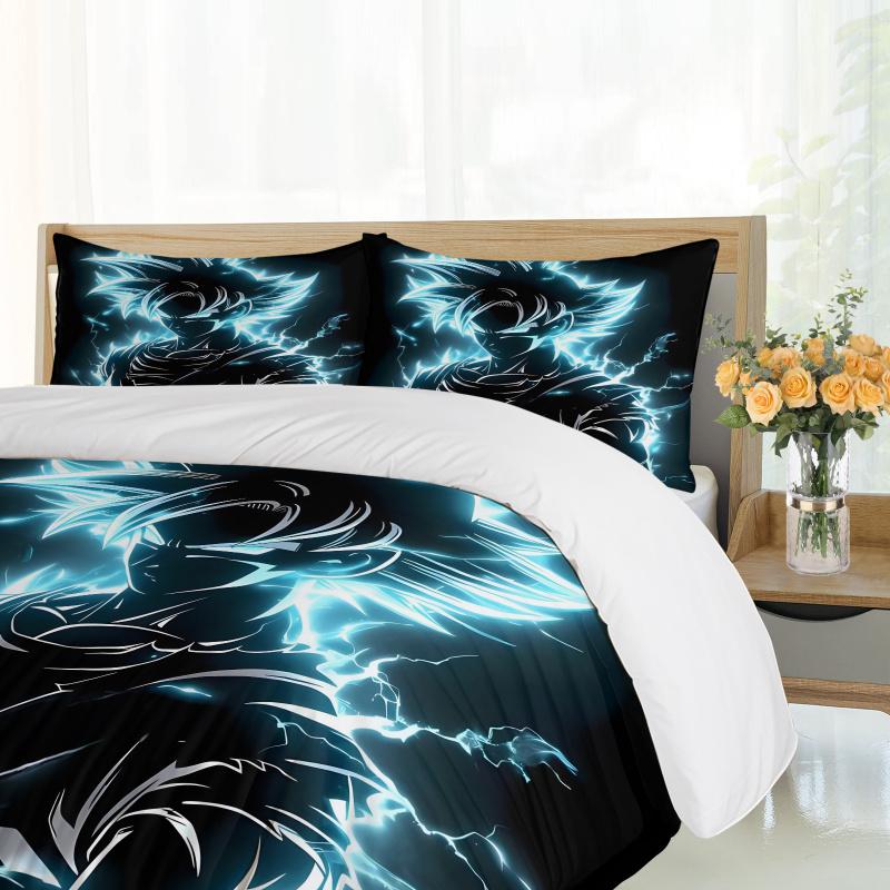 Hot Anime D-Dragons-Balls Series Bedding, Soft and Breathable Duvet Cover and Pillowcase, Suitable for Teen Bedroom Decoration