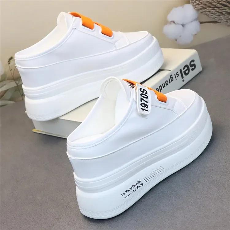 Fashion Modern Slippers Women's Super High Heels Lazy Person Half Drag Increase Thin 10CM Wearing Female Slippers women luxury sandals