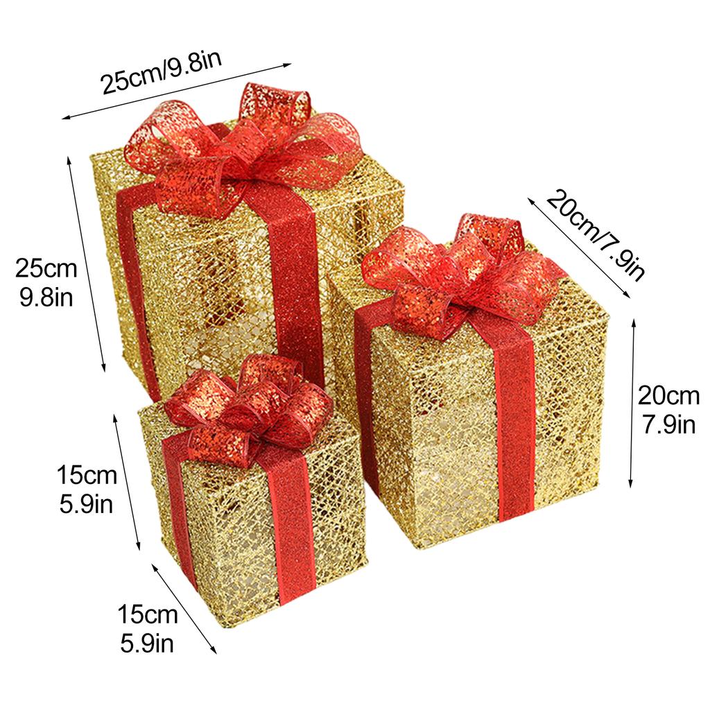 Christmas Box Gold Sturdy Multifunctional Exquisite Workmanship Christmas  Box Ornaments For Stores