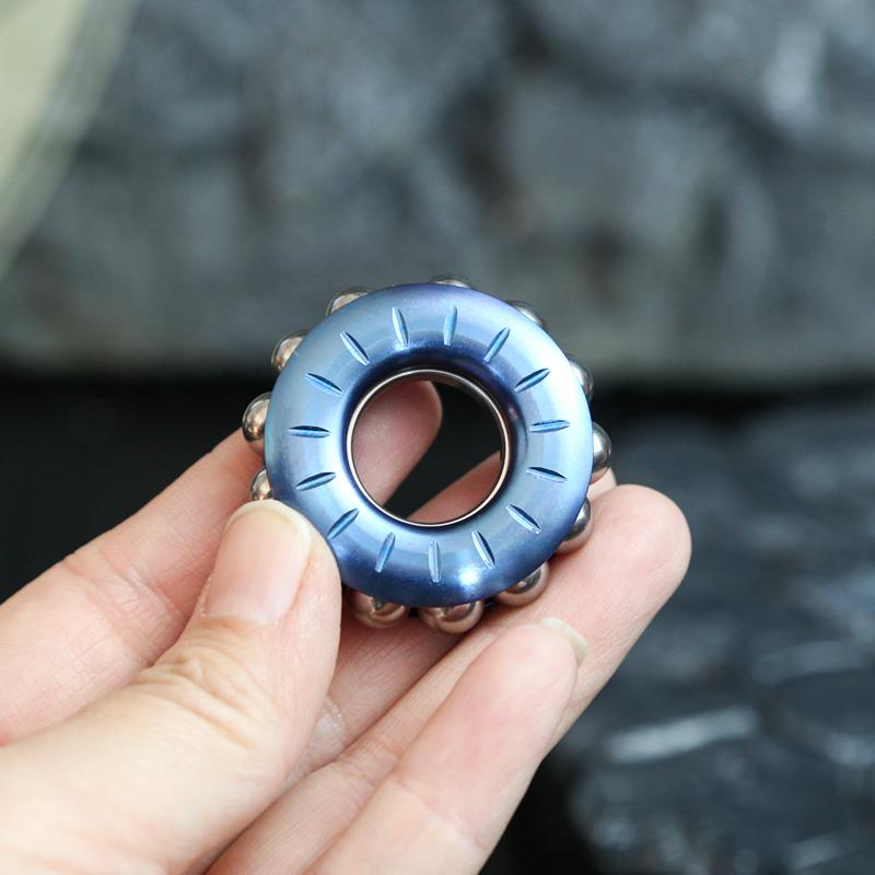 Stainless Steel Ring EDC Mechanical Fidget Ratchet Loop Toy Adjustable Haptic Metal Ring Stress Relief Spinner Toy