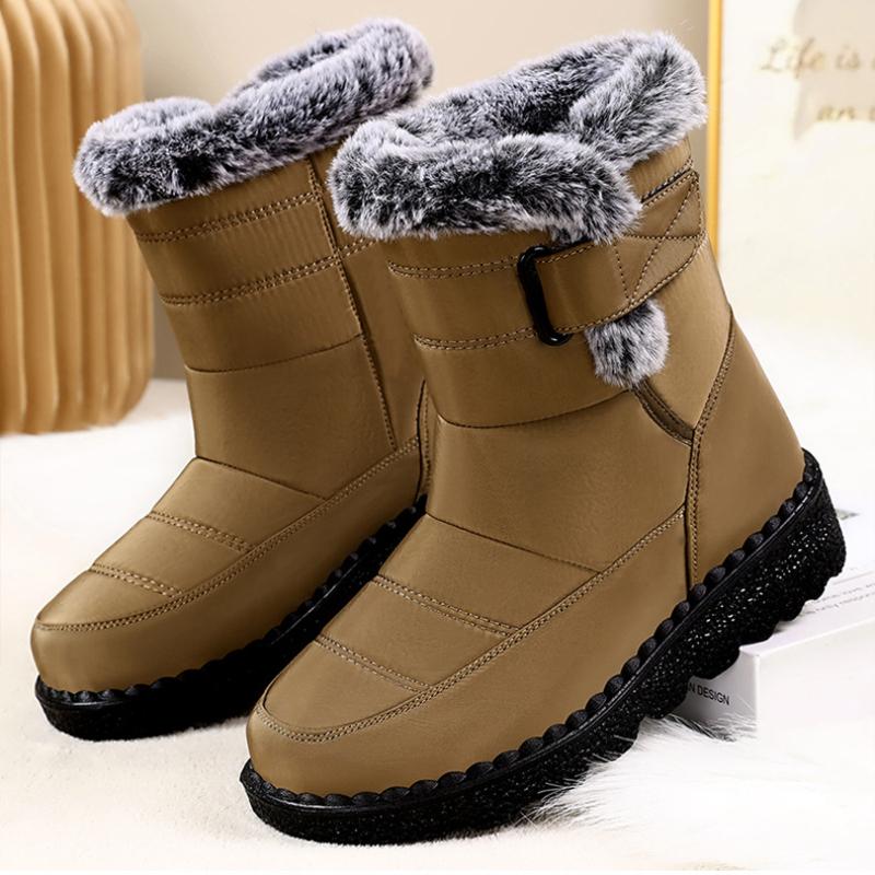 Snow boots, winter women's boots with plush and thick cotton boots, polyurethane long boots, high cut and thick soled cotton shoes