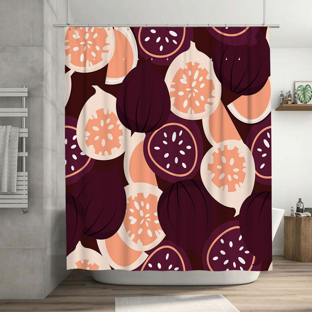 Exquisite Shower Curtain Pink Fig Design Modern Home Decor for Bathrooms Waterproof Fabric Easy Installation 180x234cm