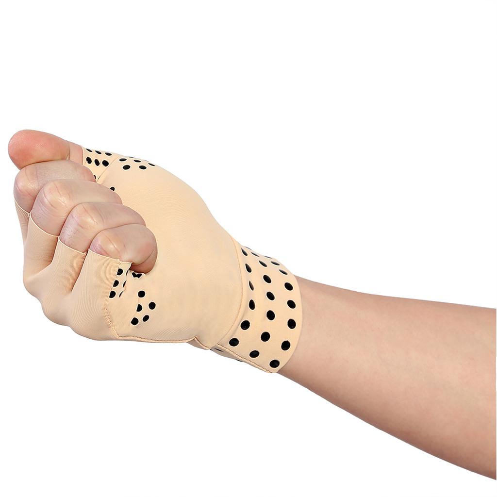 1 Pair Fingerless Gloves Unisex Nylon Compression Gloves Breathable for Daily Living Nude