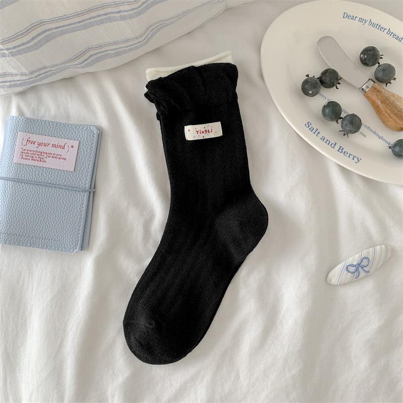 

Балетные цветные носки с бахромой, цветные полосатые носки-гольфы до середины икры с бантом и пуговицей 1 pair