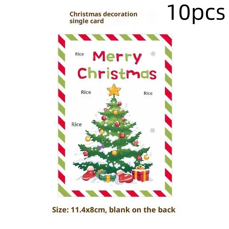 10Pcs Christmas Cards, Handwritten Thanks, Blessings, Messages, Gifts, Decorations, Small Cards, Parties, Birthdays, Holidays