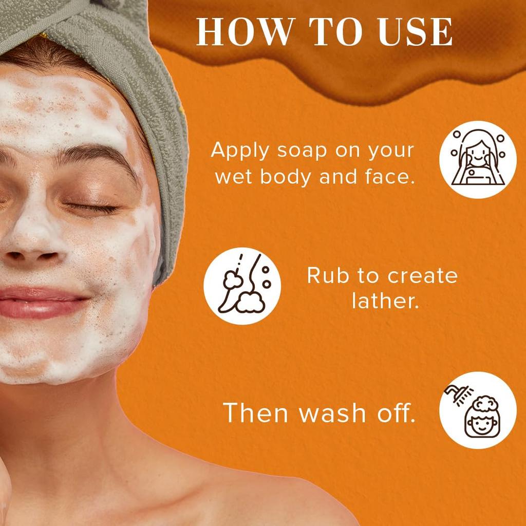 KHADI NATURAL Papaya Handmade Soap For Tan Removal Moisturizing Bath Bar For All Skin Types Pack Of 3 X 125 G Each