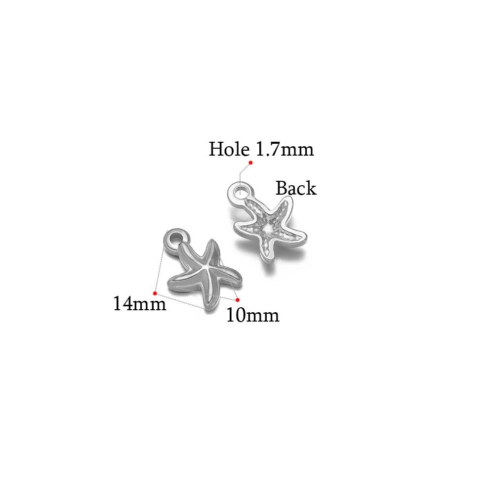 5 Stück Gold Seestern Muschel Anhänger für DIY Schmuck Zubehör Edelstahl Halsketten Anhänger Armbänder Zubehör Ohrringe Herstellung