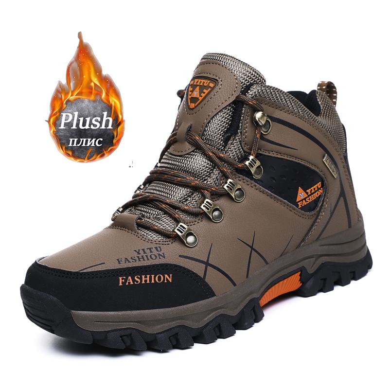  Men Hiking Shoes Waterproof Leather Shoes Climbing & Fishing Shoes New Popular Outdoor Shoes Men High Top Winter Boots