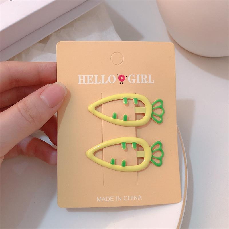 Baby Hair Clips Gentle 2pcs Kawaii Carrot Clips for Girls Soft Silicone Non-Slip Bangs Clips Kids Hairpins