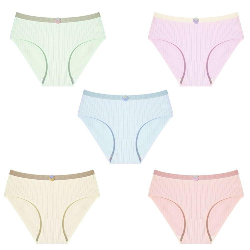 5pcs Cute Strawberry Brief Sweet Women Underwear Lingerie Cotton Panties Girls