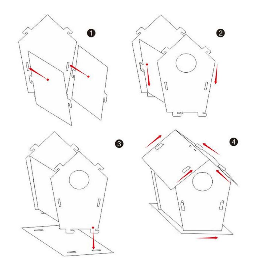 Wooden Home Decoration DIY Hand Painted Crafts Graffiti Bird House Set 30ML