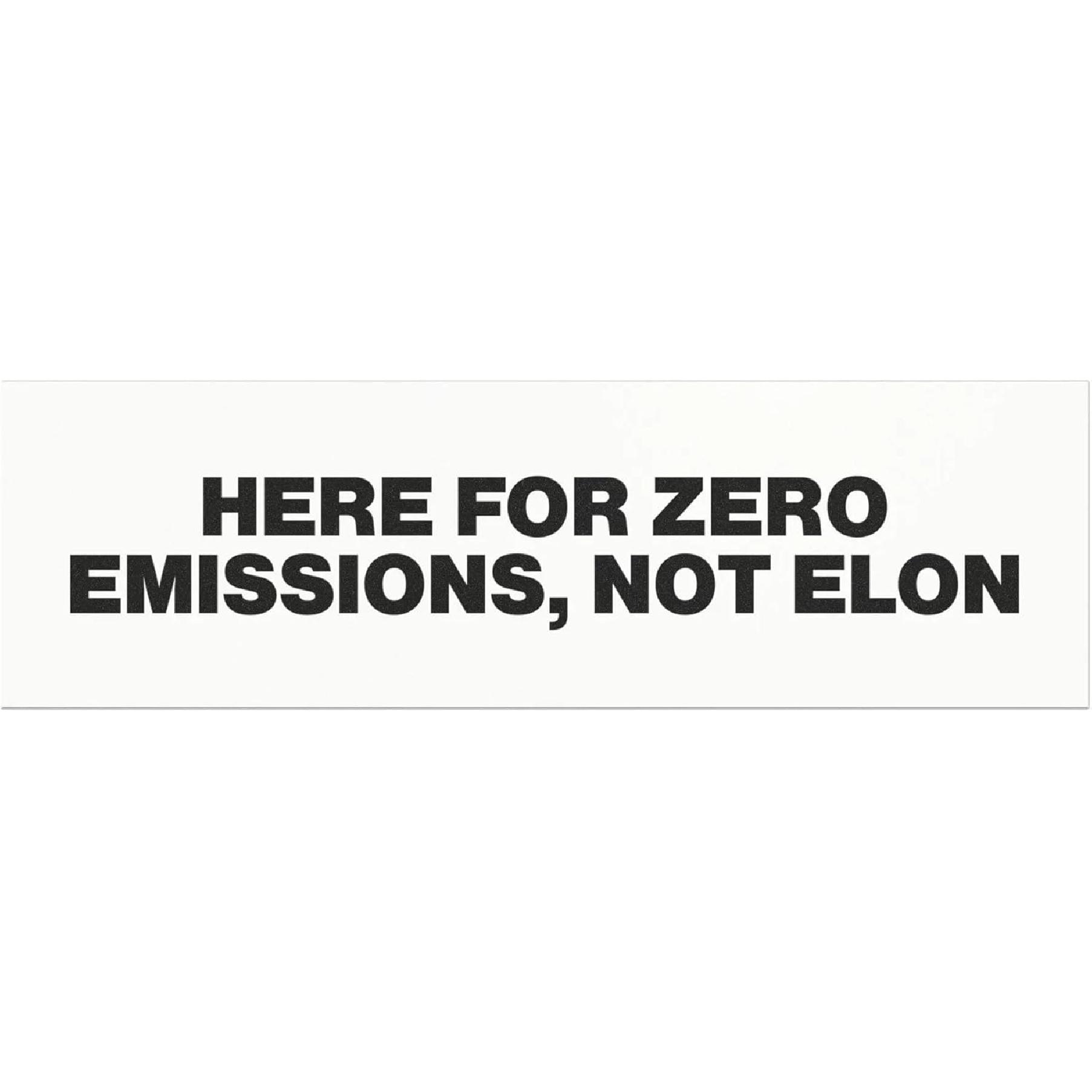 

Here for Zero Emissions Not Elon Anti Musk Bumper Magnet, Funny EV Car Accessory Magnetic Vinyl Political Electric Vehicle Decor Decal (Black) белый