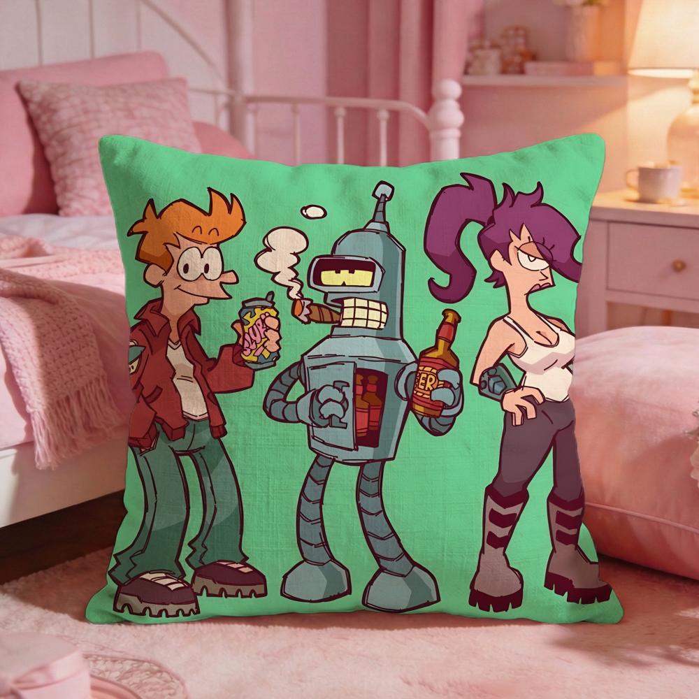 FFuturamas Classic Anime Cushion Cover Premium Comfort Reversible Pillow Cove Two In One Design For Any Room  Car Interior