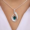 Apatite Gemstone 925 Sterling Silver Women Jewelry Partywear Pendant 1.4" For Mother's Day Gift CZP-16-5